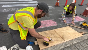 A young high schooler and an traffic safety advocate work together to build a safe crosswalk on Broadway in Oakland